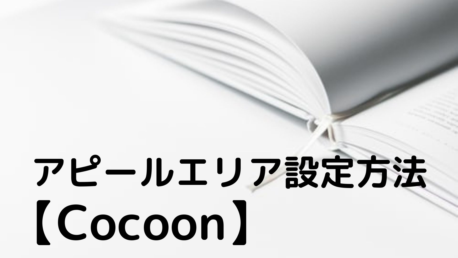 【Cocoon】 アピールエリア設定方法